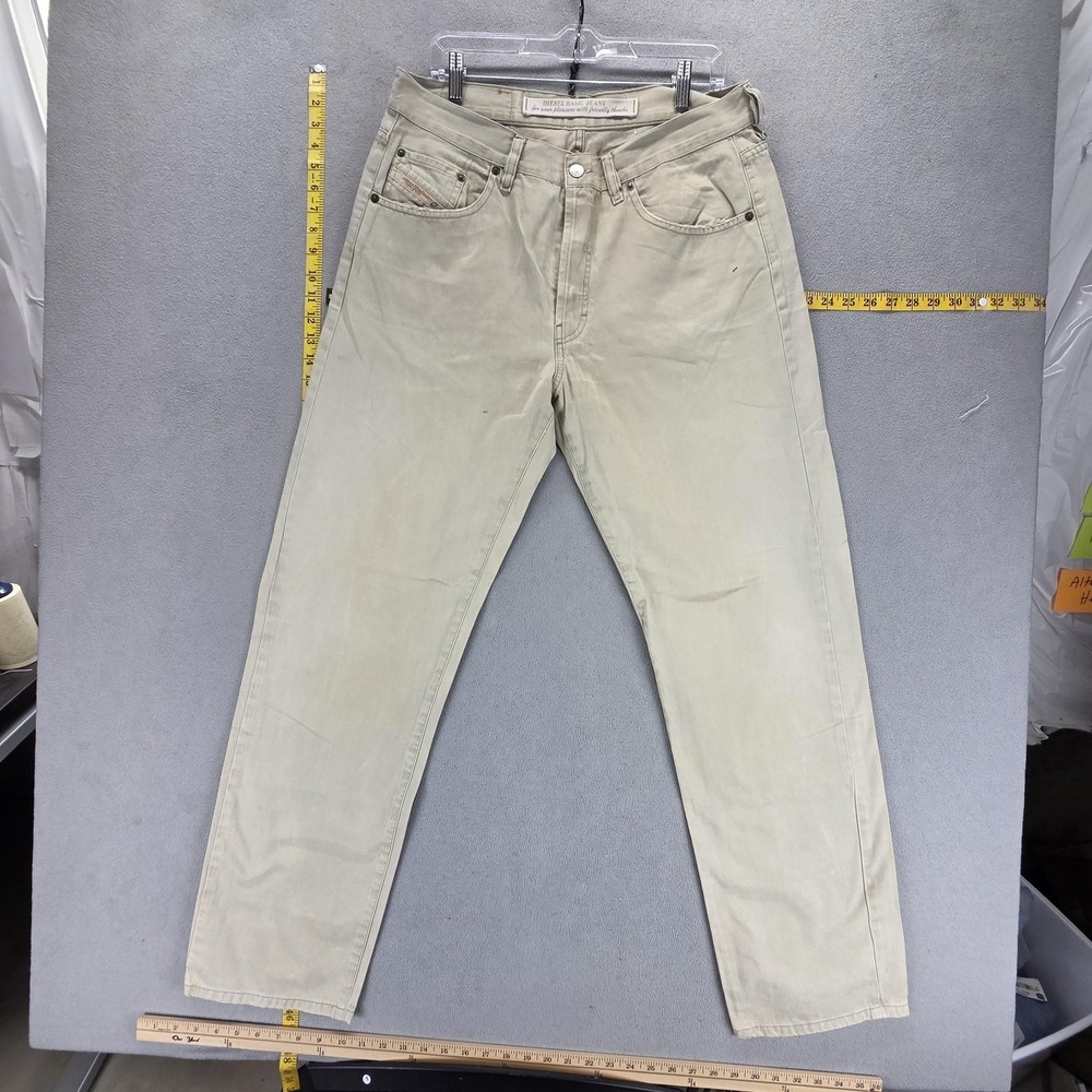 Diesel Jeans Mens Beige Cheyenne Regular Straight Button Fly Italy Fits 34x32